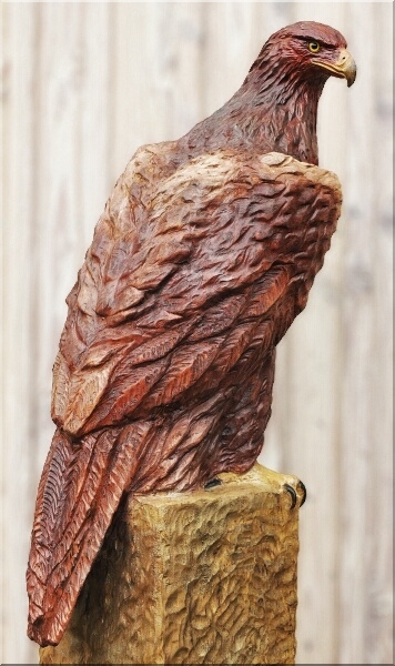 Attila Adler eagle steinadler  motors�genkunst kettens�ge schnitzen jochen adam holzwerker