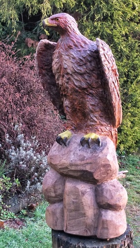 steinadler  lifesize adler eagle  motorsge kettensge schnitzen jochen adam holzwerker