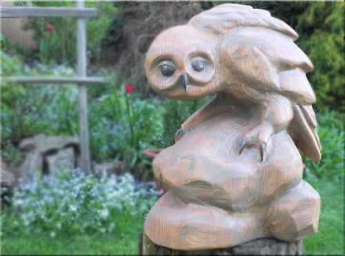 eule skulptur owl jochen adam holzwerker kettens�ge