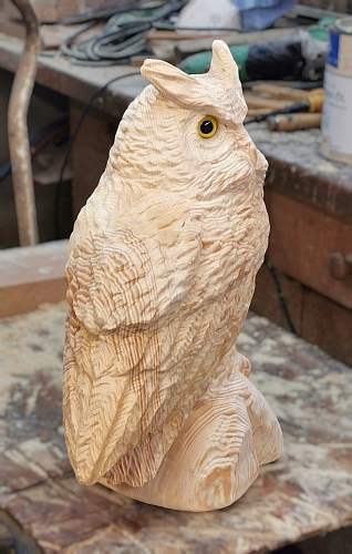 eule uhu holz motors�ge kettens�ge schnitzen kettes�genkunst motors�genkunst holzwerker