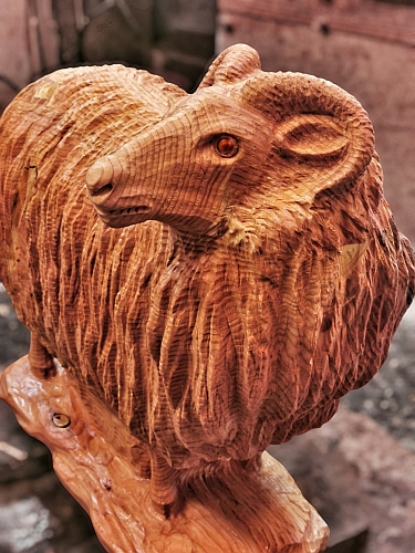 schaf sheperd  motors�ge kettens�ge schnitzen jochen adam holzwerker